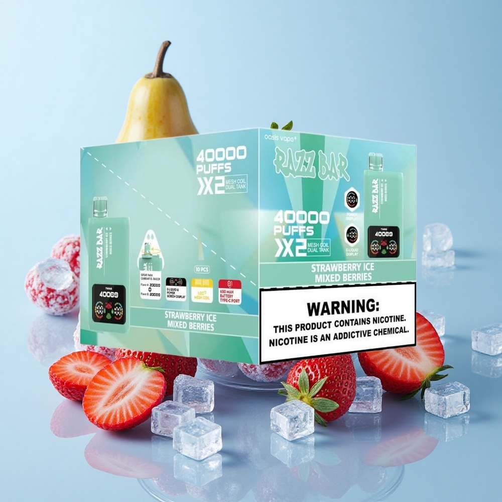 Razz Bar 40000 Puffs فراولة مثلج_توت متنوع شاشة عرض الطاقة