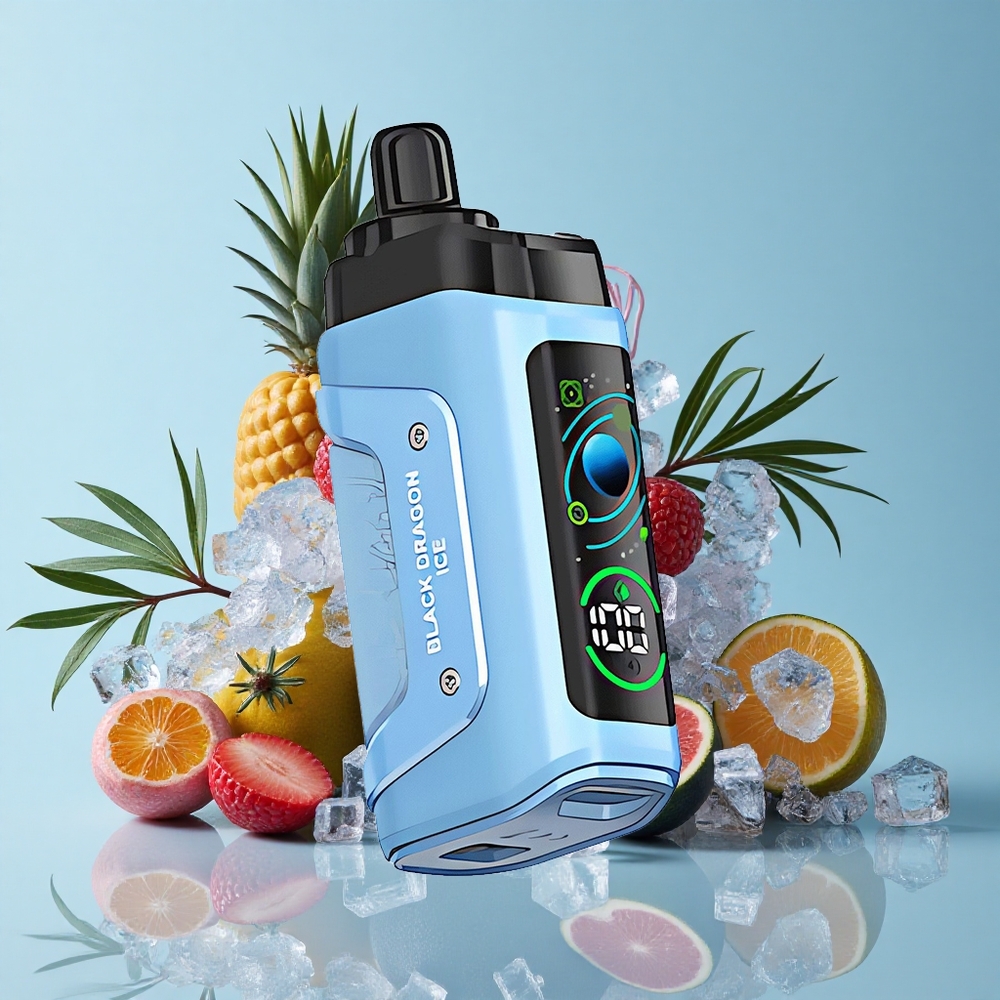 Razz Bar 45000 Puffs تنين أسود جليدي مع ملف شبكي 1.0 أوم
