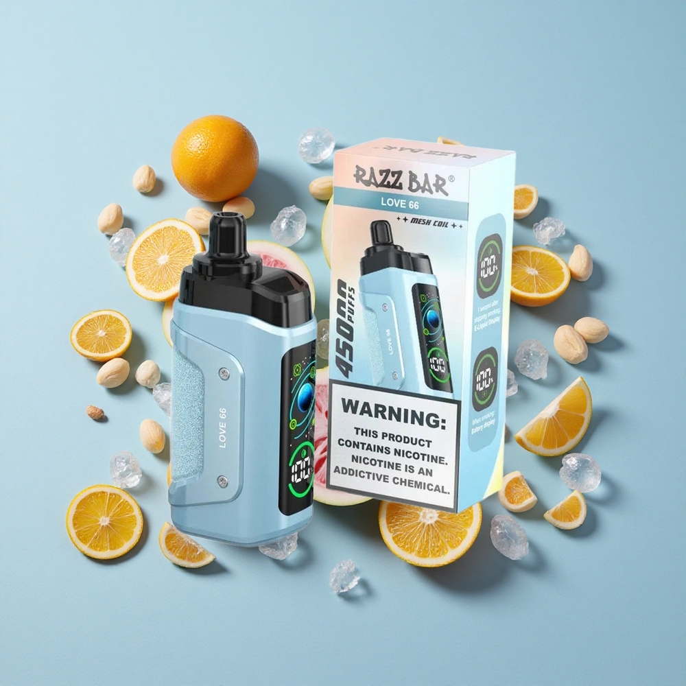 Razz Bar 45000 Puffs سيجارة إلكترونية للاستخدام مرة واحدة حب 66 مع ملف شبكي 1.0 أوم
