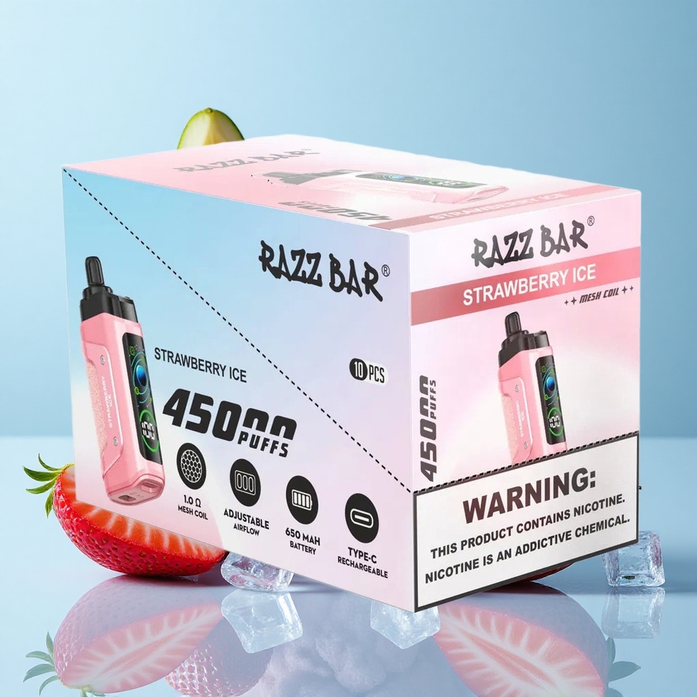 Razz Bar 45000 Puffs فراولة آيس قابل للتعديل تدفق الهواء