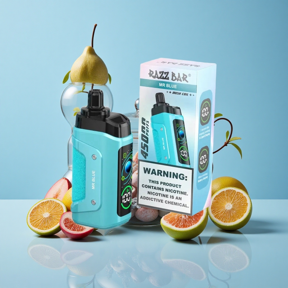 Razz Bar 45000 Puffs Mr Blue (الأزرق) سيجارة إلكترونية للاستخدام مرة واحدة مع 20 ملغ/مل من النيكوتين