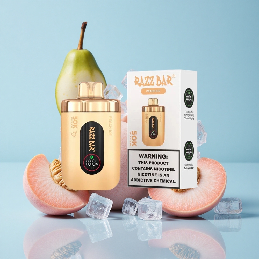 Razz Bar 50K Puffs بخوخ مثلج (Peach Ice) Up to 50000 Puffs (حتى 50000 نفخة)