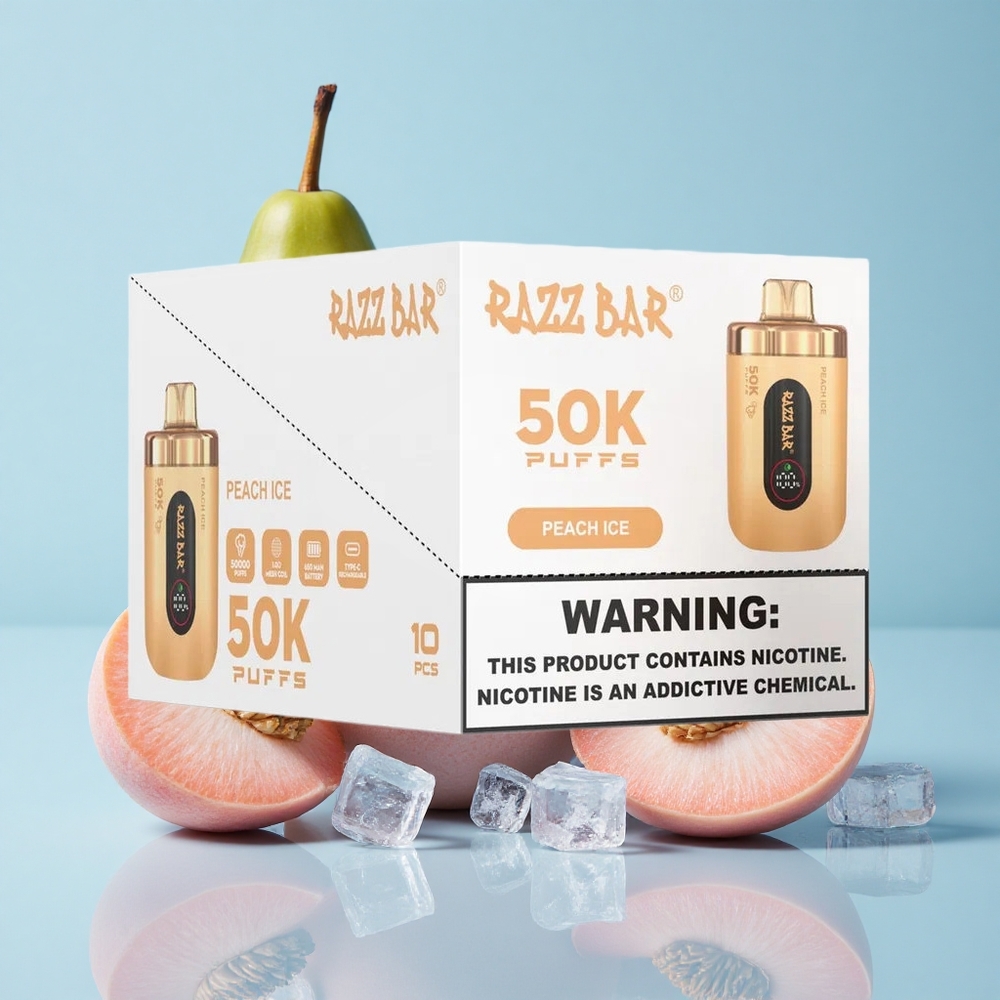 Razz Bar 50K Puffs بخوخ مثلج (Peach Ice) Up to 50000 Puffs (حتى 50000 نفخة)