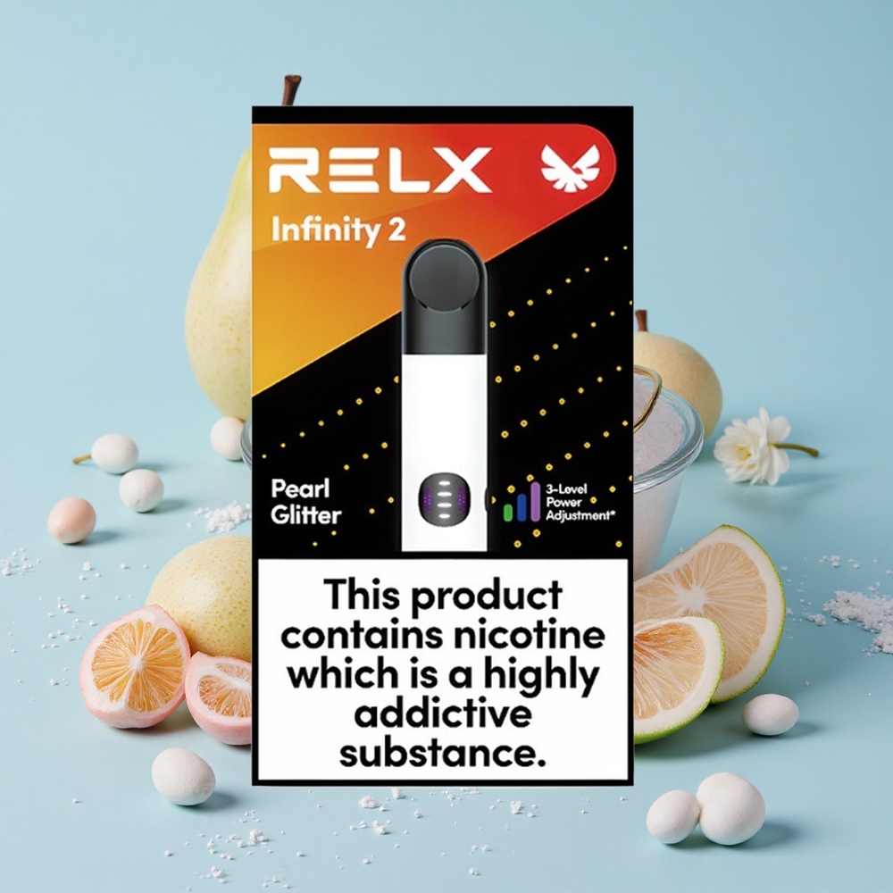 RELX Infinity 600-650 Puffs Pearl Powder (مسحوق اللؤلؤ) سعة البود: 1.9 مل