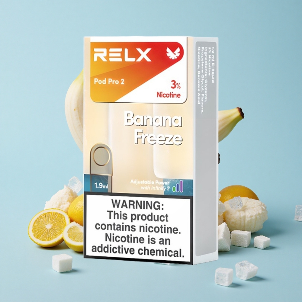 Relx Pod Pro 2 600 Puffs موز مجمد سعة 1.9 مل